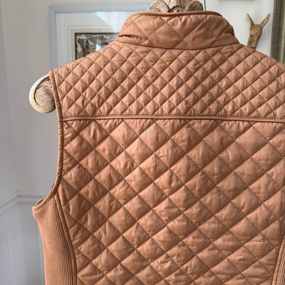 G.H. BASS Company Women's Caramel Brown Quilted Full Zip Vest L - Picture 4 of 8